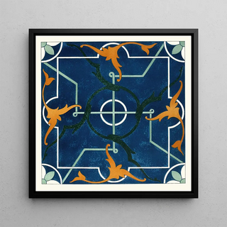 18 plaques de carreaux ornementaux de la Commission des Limites Afghanes Pl 05 - Commission de délimitation afghane