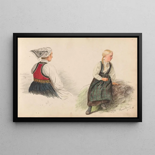 Adolph Tidemand - Brudekone Dnaat Anfinnsdatter Opheim Ranveig Andersdatter Kvle.webp