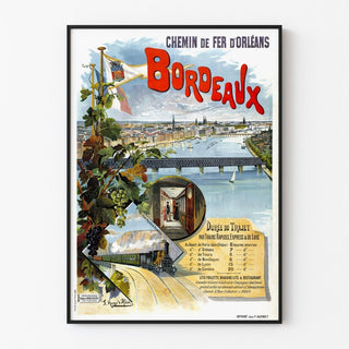 Affiche Bordeaux par les Chemins de Fer d'Orléans | Vintage