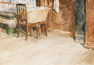 Albert Anker - Living Room Corner With Laundry Basket.webp
