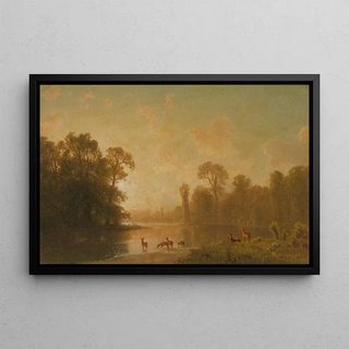 Albert Bierstadt - Twilight With Deer.webp