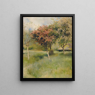 Albert Edelfelt - Blommande hagtorn Vy frn Chantilly.webp