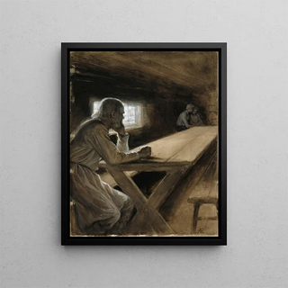 Albert Edelfelt - Cabin Interior From The Poem The Clouds Brother.webp