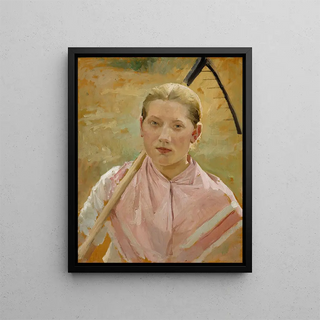Albert Edelfelt - Girl With A Rake Study For August.webp