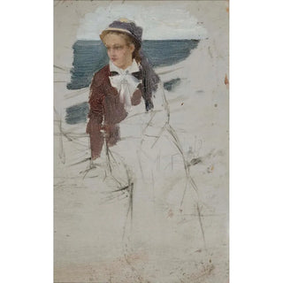 Albert Edelfelt - Laivan kaiteen ress istuva nainen luonnos.webp