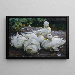 Alexander Koester - Fnf ruhende weie Enten.webp