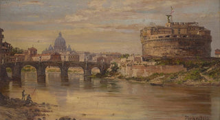 Antonietta Brandeis - A View Of The Tiber With Castel Sant Angelo And St Peters.webp