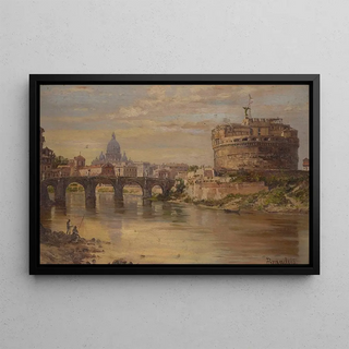 Antonietta Brandeis - A View Of The Tiber With Castel Sant Angelo And St Peters.webp
