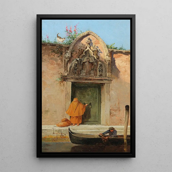 Venetië, bij de poort van de Arco dell'Abbazia della Misericordia - Antonietta Brandeis — ingelijst kunstwerk aan de muur