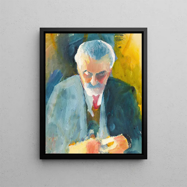 Studie van portret van Bernhard Koehler - August Macke — ingelijst kunstwerk aan de muur