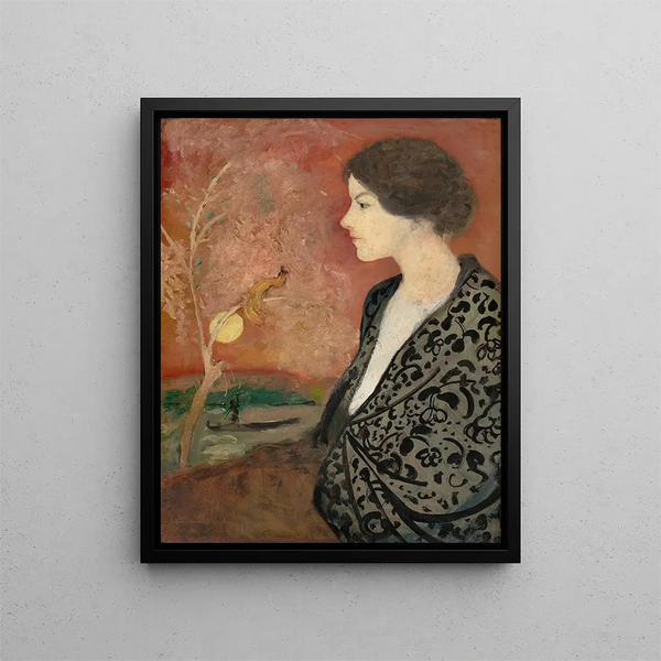 Studie van het portret van Elisabeth Gerhardt - August Macke — ingelijst kunstwerk aan de muur