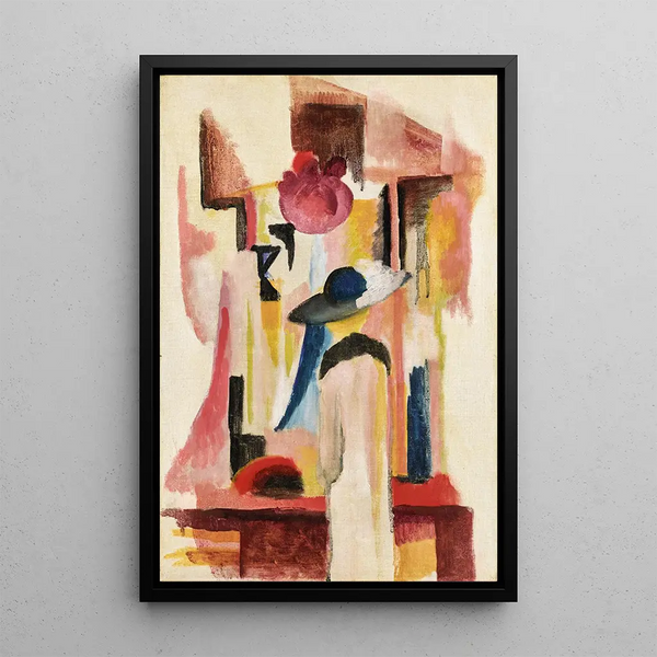 Reproductie van het schilderij Studie voor een heldere vitrine - August Macke