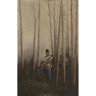 August von Pettenkofen - Wald mit Soldaten.webp