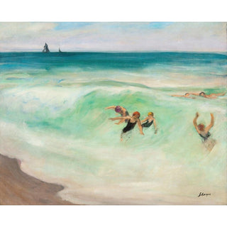 Baigneurs dans la Vague - Henri Lebasque | Reproduction Tableau Décoration murale affiche copie
