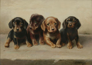 Carl Reichert - Four Dachshund puppies.webp