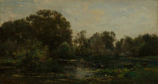 Charles Franois Daubigny - A River Landscape with Storks.webp