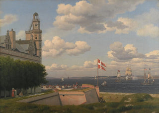 Christoffer Wilhelm Eckersberg - A View towards the Swedish Coast from the Ramparts of Kronborg Castle.webp