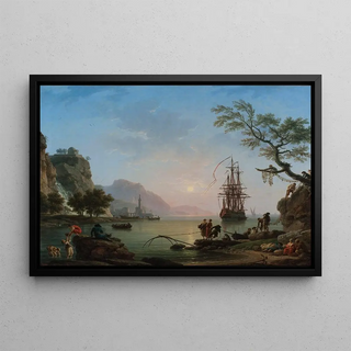 ClaudeJoseph Vernet - Fishing port at dawn Morning.webp