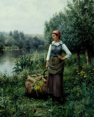 Daniel Ridgway Knight - Girl by a Stream Flanders.webp