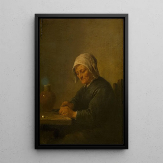 David Teniers The Younger - An Old Woman Cutting Tobacco.webp