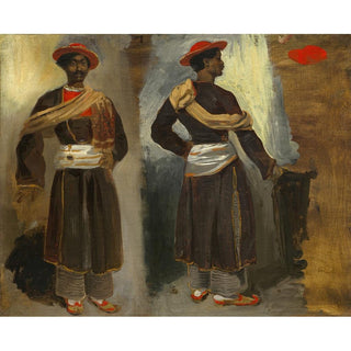Deux études d'un Indien debout de Calcutta - Eugène Delacroix | Reproduction Tableau Décoration murale affiche copie