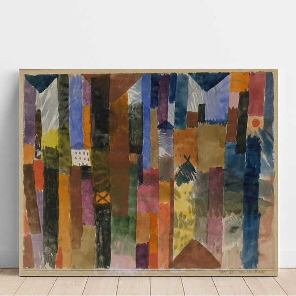 Reproductie van het schilderij vooraan de stad - Paul Klee