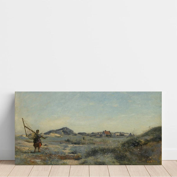 Reproductie van het schilderij Dunkerque Schilderij. Een garnalenvissersvrouw van Jean-Baptiste-Camille Corot
