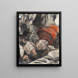 Edgar Degas - Ludovic Halvy trouve Madame Cardinal dans les loges.webp