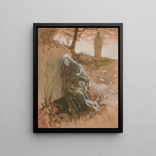 Edwin Austin Abbey - Figure in woods.webp