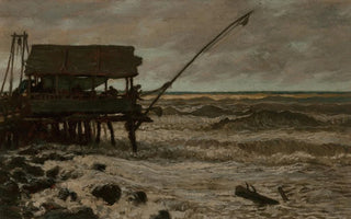 Elihu Vedder - Fishing Hut Off Pierhead Viareggio Italy.webp