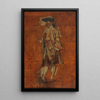 Ernest Meissonier - Personnage debout en costume Louis XV croquis pour les Joueurs de Boules Stade de cration tude.webp