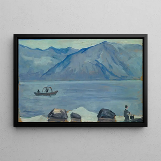 Ernst Schiess - At the Beach of the Lake of Lugano.webp