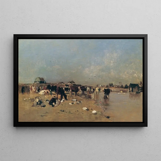 Eugen Jettel - Watering Place on the Waag River.webp