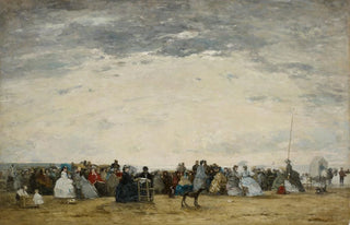 Eugne Boudin - Vacationers on the Beach at Trouville.webp