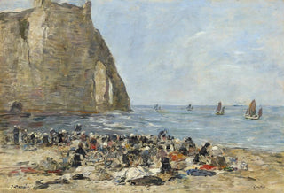 Eugne Boudin - Washerwomen on the Beach of Etretat.webp