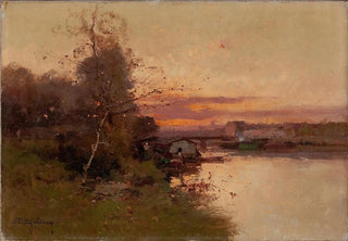 Eugne GalienLaloue - River at Sunset.webp