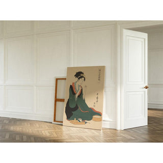 Femme avec du fil - Kitagawa Utamaro | Reproduction Tableau Décoration murale affiche copie