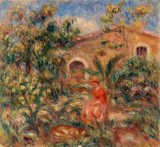 Femme et chien dans un paysage - Pierre-Auguste Renoir