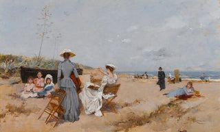 Francesc Miralles i Galaup - Painting on the beach.webp