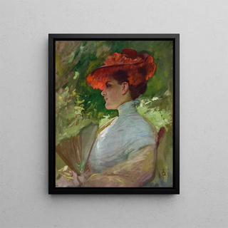 Frank Duveneck - Lady with a Red Hat Portrait of Maggie Wilson.webp