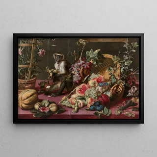 Frans Snyders - Singes prs dune corbeille de fruits.webp