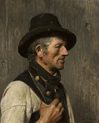 Franz von Lenbach - Portrait of a peasant in a hat.webp