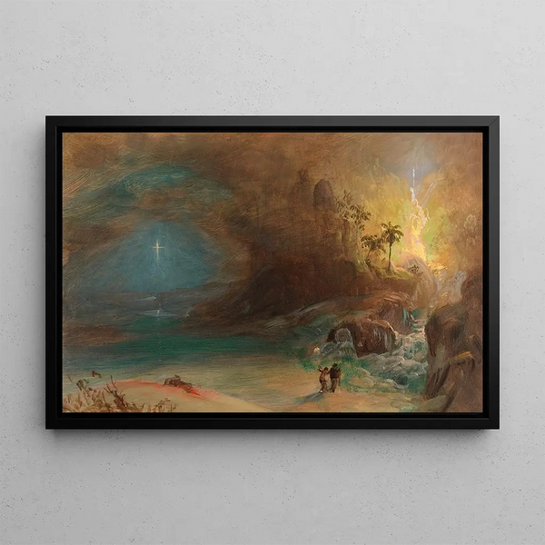 Studie voor de apotheose van Thomas Cole - Frederic Edwin Church — ingelijst kunstwerk aan de muur
