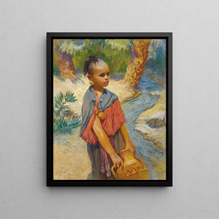 Frederick Arthur Bridgman - A young girl by a river.webp