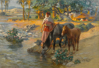 Frederick Arthur Bridgman - Watering the Horses.webp