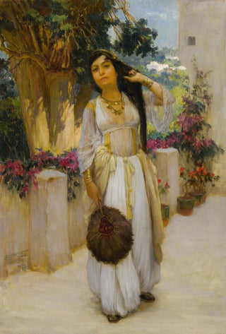 Frederick Arthur Bridgman - Woman of Algiers on a Veranda.webp