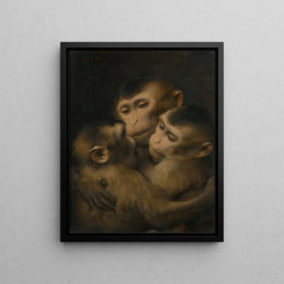 Gabriel von Max - Three Monkeys.webp