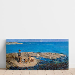 Garçons sur un rocher - Venny Soldan-Brofeldt | Reproduction Tableau Décoration murale affiche copie