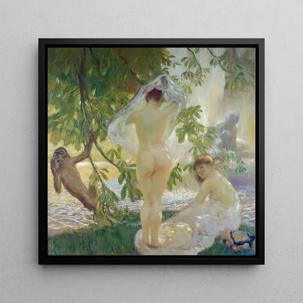 De uitgetrokken blouse van de baders - Gaston La Touche — ingelijst kunstwerk aan de muur