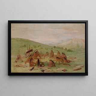George Catlin - Foot War Party In Council Mandan.webp
